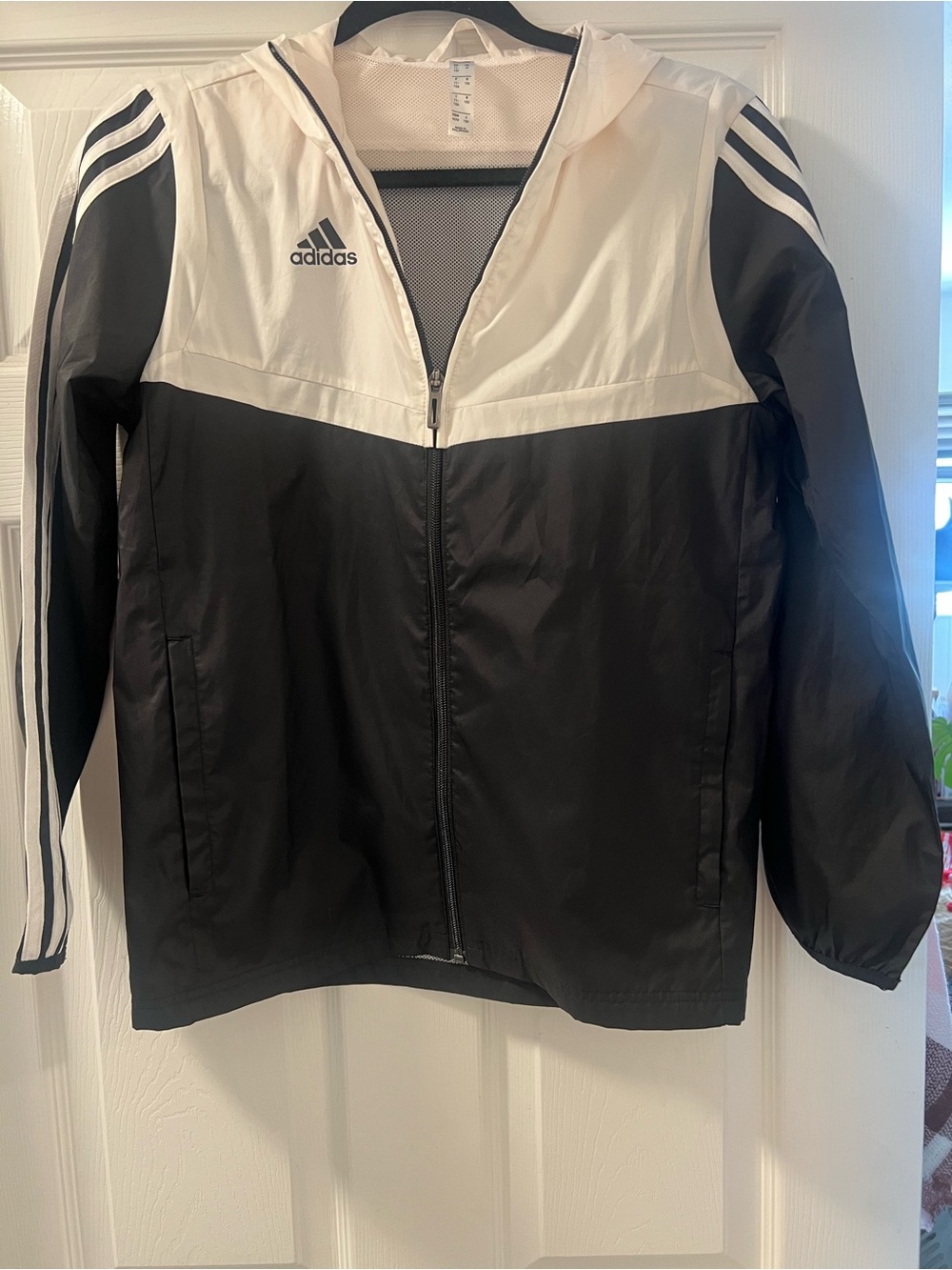 adidas Black and White Windbreaker
